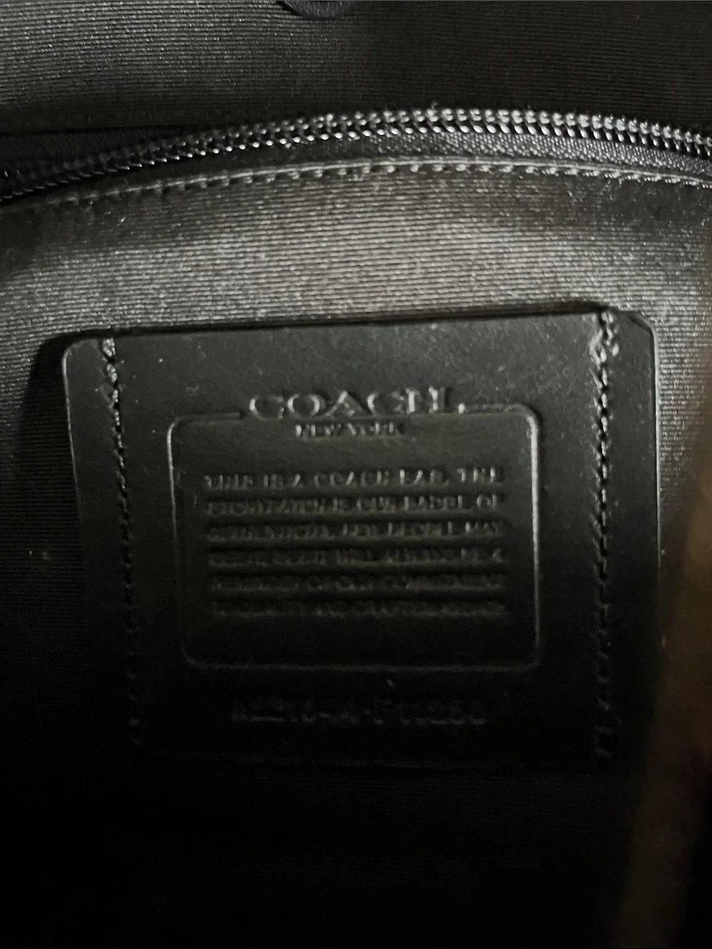 Coach Black Leather Men's Backpack with Vertical Panel Detail